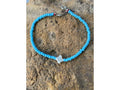 Mattes babyblaues Murano-Deadstock- und Perlenarmband