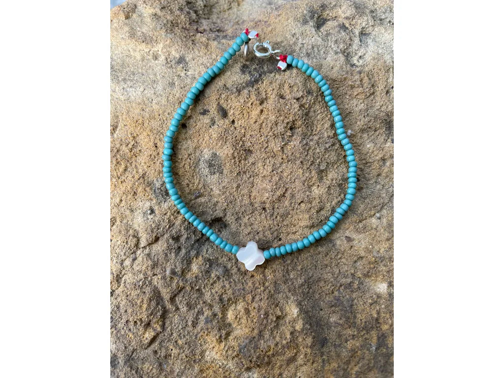 Turquise deadstock Murano and pearl bracelet