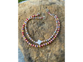 Doppeltes pinkes Murano Deadstock- und Perlenarmband