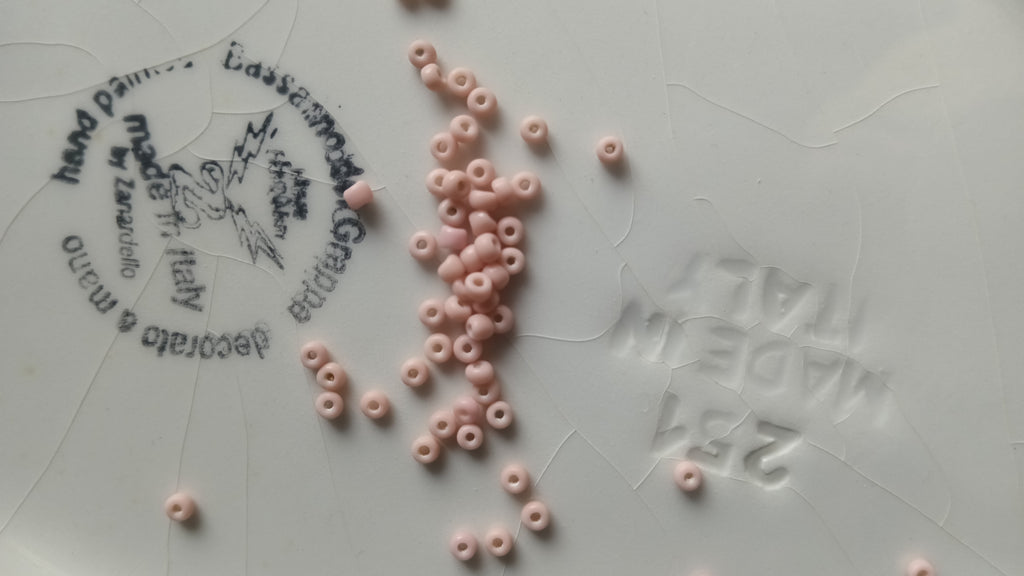 Matte pink Murano deadstock and pearl necklace