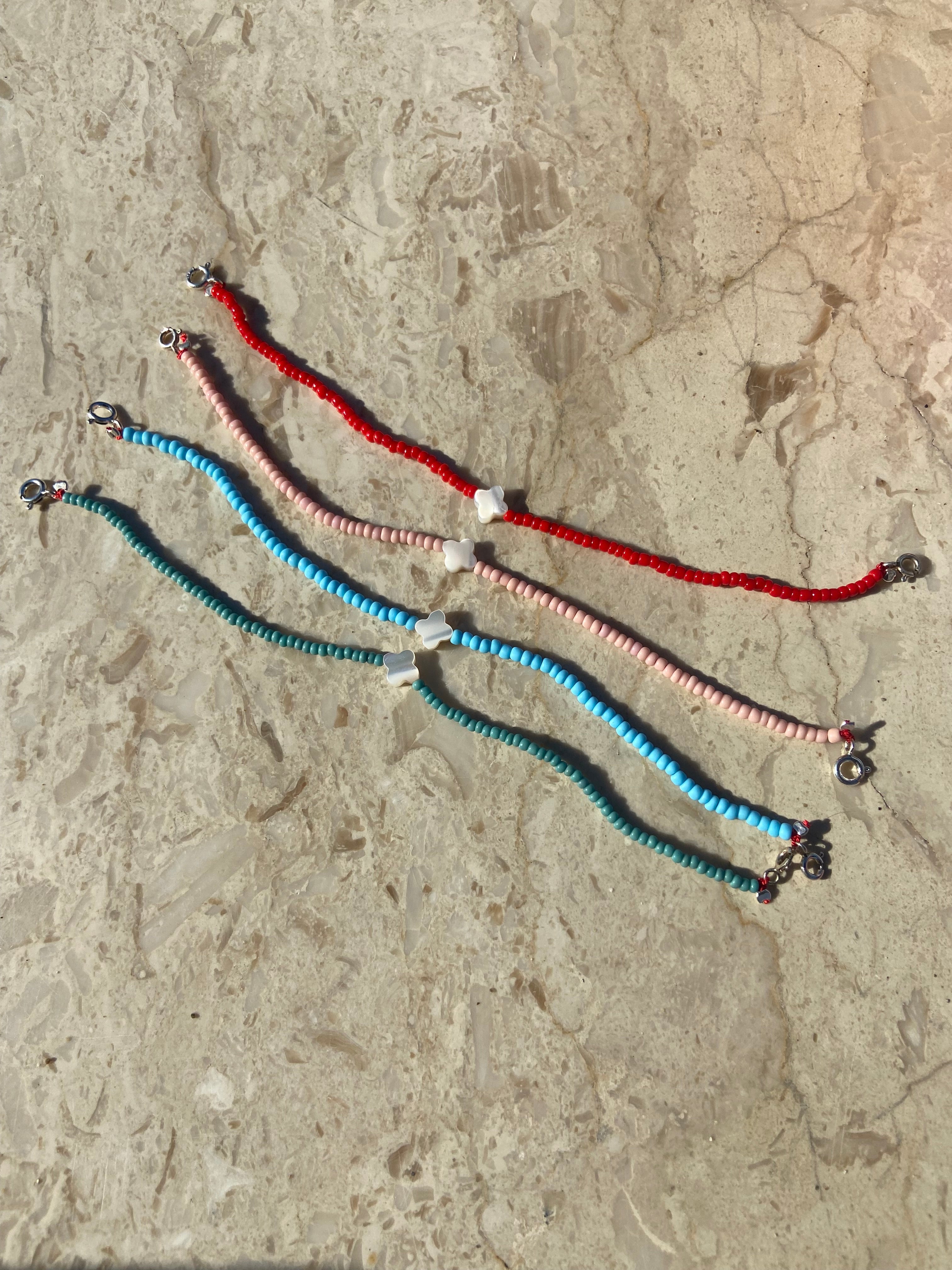 Signature red Murano deadstock and pearl bracelet