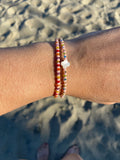 Double pink Murano deadstock and pearl bracelet